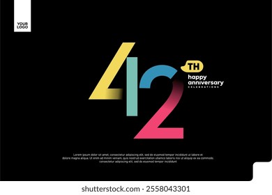 Number 42 logo icon design, 42nd birthday logo number, anniversary 42