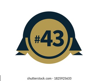 vector de diseño de placa número 43