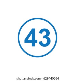 Number 43 icon illustration isolated vector sign symbol