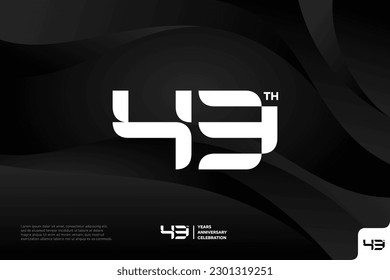 Number 43 logo icon design 43rd birthday logo number anniversary 43