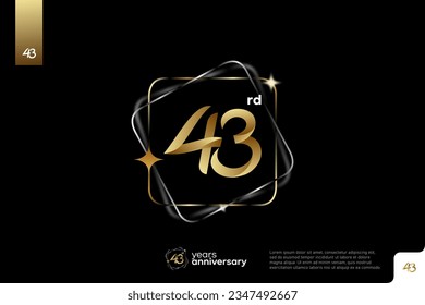 Number 43 logo icon design, 43rd birthday logo number, anniversary 43
