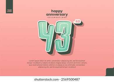 Number 43 logo icon design, 43rd birthday logo number, anniversary 43