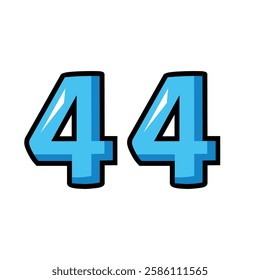 number 44 design with bold lines