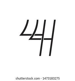 number 44 four linked overlapping line design vector