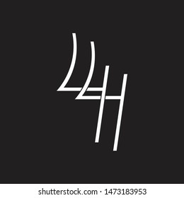 number 44 four linked overlapping line design vector