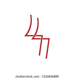 number 44 four linked overlapping line design vector