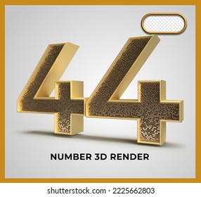 Nummer 44 3D-Renderluxus im Goldstil