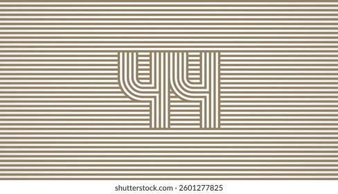 Number 44 logo design Inspiration, Number 44 logo multi line style that blends into the line background, flat design logo template, vector illustration