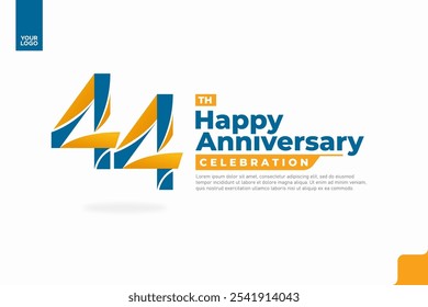 Number 44 logo icon design, 44th birthday logo number, anniversary 44