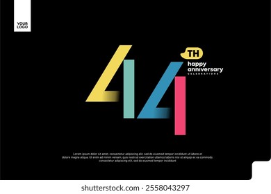 Number 44 logo icon design, 44th birthday logo number, anniversary 44