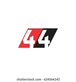 number 44 negative design logo vector