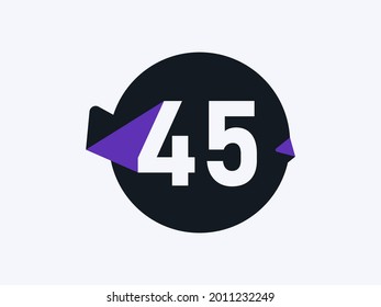 Number 45 logo icon design vector image