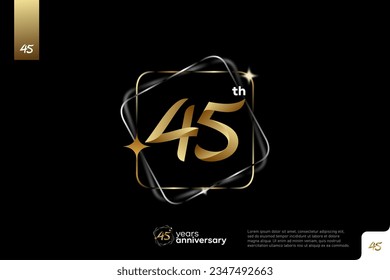 Number 45 logo icon design, 45th birthday logo number, anniversary 45
