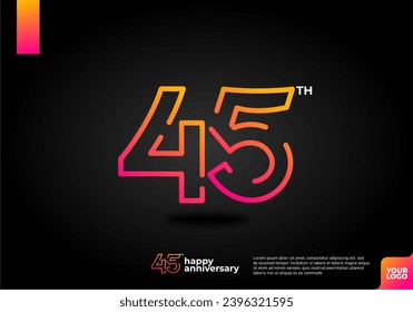 Number 45 logo icon design, 45th birthday logo number, anniversary 45