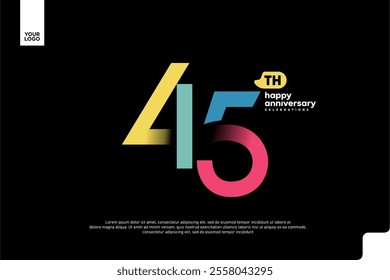 Number 45 logo icon design, 45th birthday logo number, anniversary 45