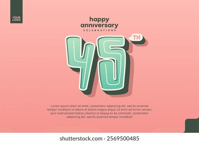 Number 45 logo icon design, 45th birthday logo number, anniversary 45