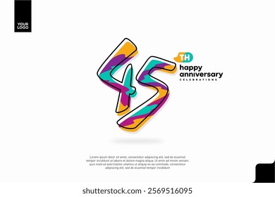 Number 45 logo icon design, 45th birthday logo number, anniversary 45