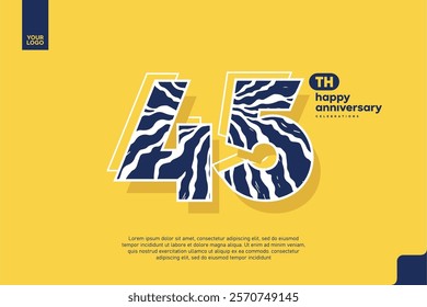 Number 45 logo icon design, 45th birthday logo number, anniversary 45