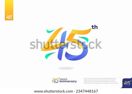 Number 45 logo icon design, 45th birthday logo number, anniversary 45