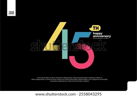Number 45 logo icon design, 45th birthday logo number, anniversary 45
