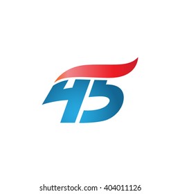 number 45 swoosh design template logo blue red