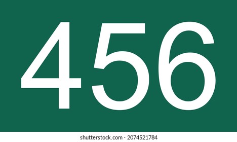 Número 456 sobre fondo verde.