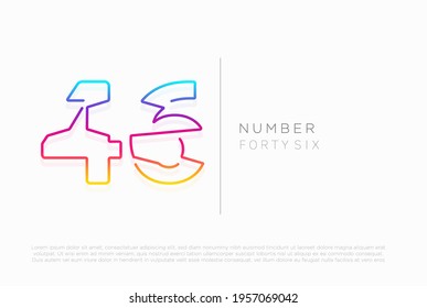 Number 46 forty six logo icon design, vector template
