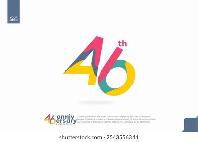 Number 46 logo icon design, 46th birthday logo number, anniversary 46