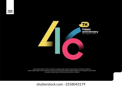 Number 46 logo icon design, 46th birthday logo number, anniversary 46