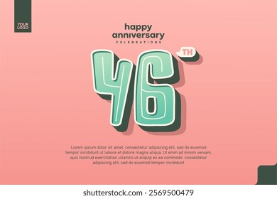 Number 46 logo icon design, 46th birthday logo number, anniversary 46