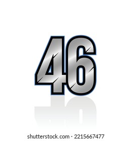 Number 46 racing race number vector graphics