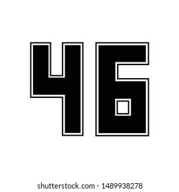 Number 46 Shape Forty Eight Vector Stock Vector (Royalty Free) 1489938278