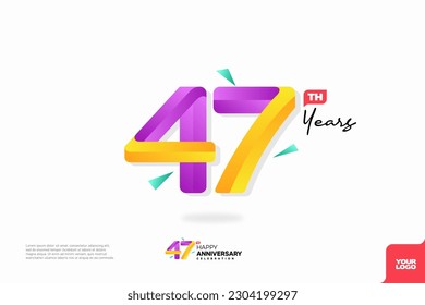 Diseño del icono del logo número 47, número del logo de 47 años, aniversario 47