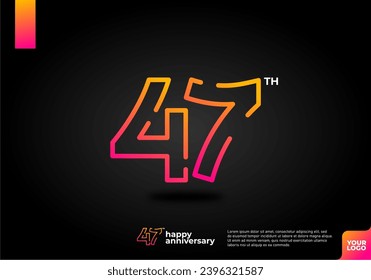 Diseño del icono del logo número 47, número del logo de 47 años, aniversario 47