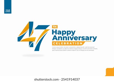 Number 47 logo icon design, 47th birthday logo number, anniversary 47