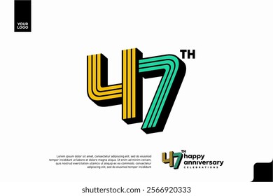 Number 47 logo icon design, 47th birthday logo number, anniversary 47