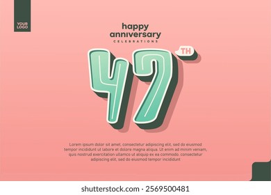 Number 47 logo icon design, 47th birthday logo number, anniversary 47