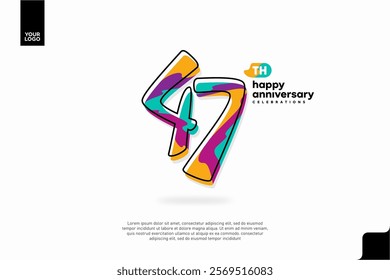 Number 47 logo icon design, 47th birthday logo number, anniversary 47