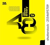 Number 48 logo icon design, 48th anniversary logotype