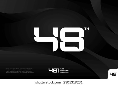 Número 48 diseño de icono logo 48º aniversario de aniversario 48