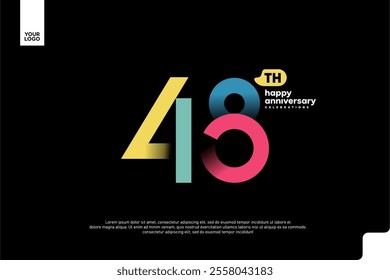 Number 48 logo icon design, 48th birthday logo number, anniversary 48