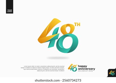 Number 48 logo icon design, 48th birthday logo number, anniversary 48