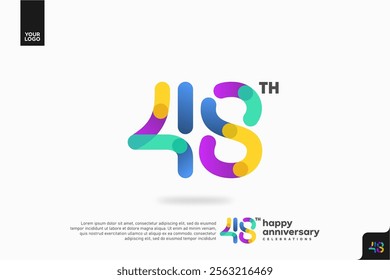 Number 48 logo icon design, 48th birthday logo number, anniversary 48