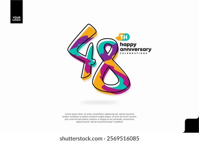 Number 48 logo icon design, 48th birthday logo number, anniversary 48