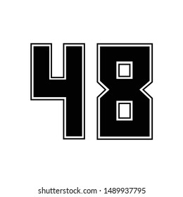 number 48 shape, forty eight vector shape 