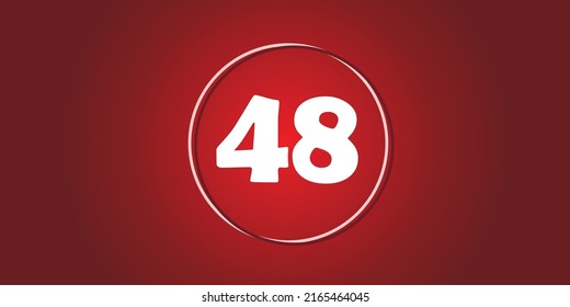 number 48 in two circles with luxury red background