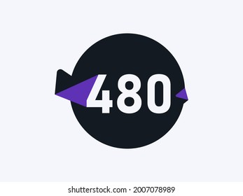 Number 480 logo icon design vector image