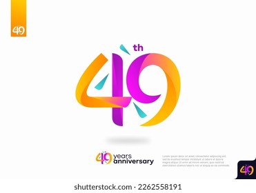 Number 49 logo icon design, 49th birthday logo number, 49th anniversary.