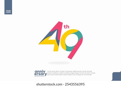 Number 49 logo icon design, 49th birthday logo number, anniversary 49