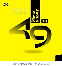 Number 49 logo icon design, 49th anniversary logotype